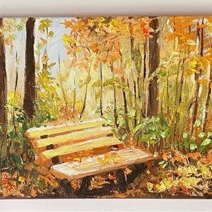 Original acrylic painting landscape on stretched canvas.